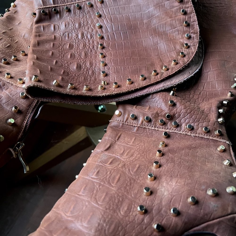 JENNIFER le Thigh High Boots Studden Leather Suede Designer Stilletto Heels - Picture 6 of 9
